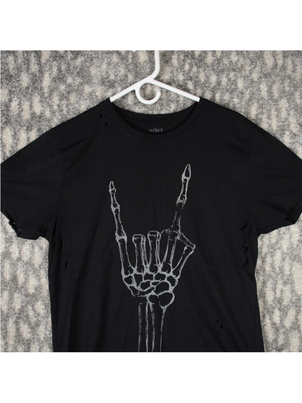 OTHER UK Rock Thrasher T-shirt Womens Sz Large Black Punk Rock Distressed Metal - Picture 2 of 14
